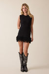 Fringe Mini Dress- Black