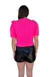 Charlie Crop Sweater - Shocking Pink