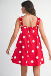 Polka Dot It Dress- Red