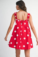 Polka Dot It Dress- Red