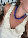 Chunky Beaded Necklace- Jelly Blue