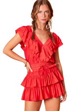 Love You More Romper- Red