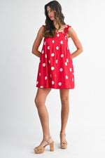 Polka Dot It Dress- Red