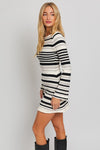 Holly Jolly Sweater Dress- Black/White