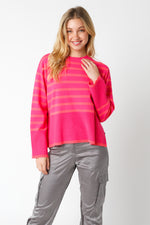 Going Rogue Striped Sweater - Orange/Pink