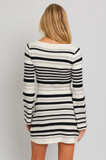 Holly Jolly Sweater Dress- Black/White