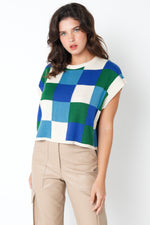 Jaxine Colorblock Sweater - Cream Green