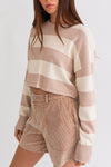 Stripe Sweater- Taupe Ivory