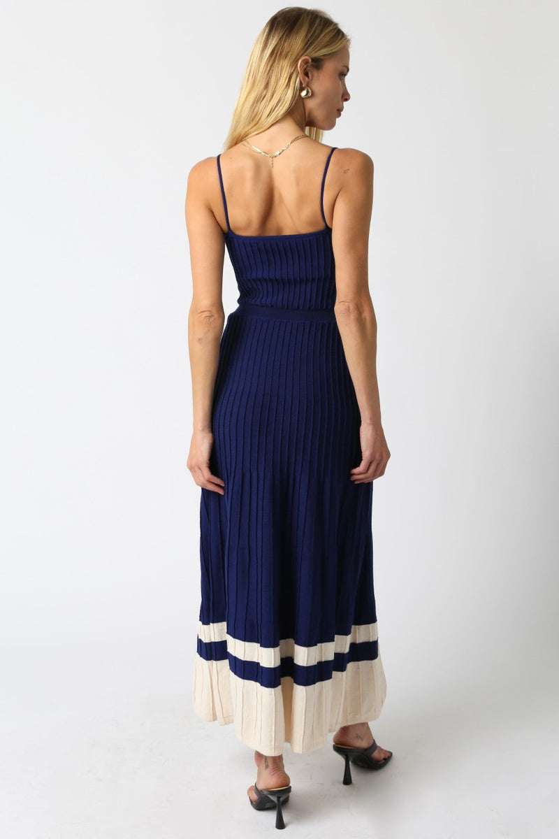 Having Fun Dress- Crown Blue Ecru