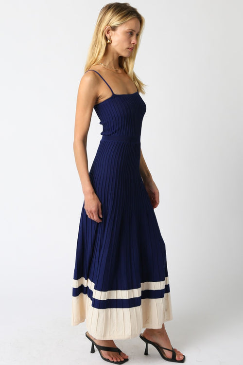 Having Fun Dress- Crown Blue Ecru