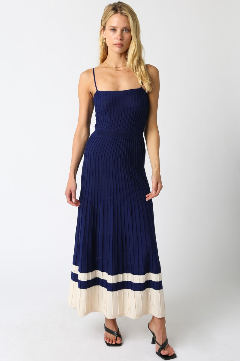 Having Fun Dress- Crown Blue Ecru