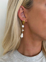 Allie Earrings- Gold Pearl
