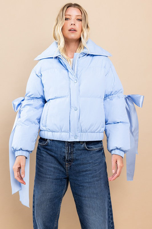 Bow Puffer- Baby Blue