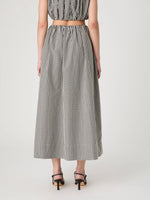 Gingham Maxi Skirt- Black Gingahm