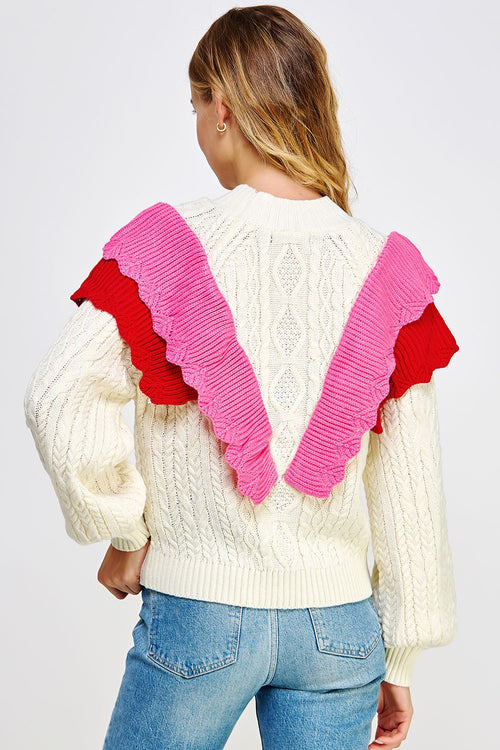 All About Me Sweater - Pink/Red