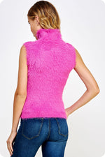 Foxy Fur Sweater Top - Fuchsia