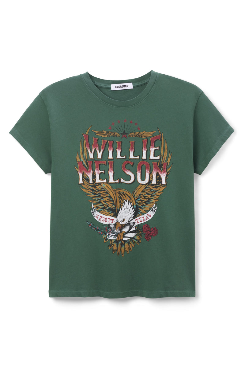 Willie Nelson Abott Texas Tour Tee - Stormy Green