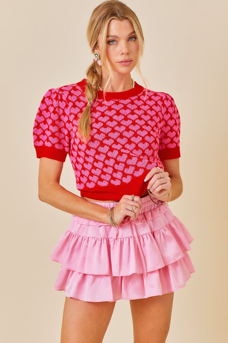 Be Mine Top- Red/Pink