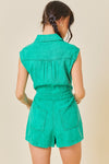 Pinch Me Romper - Washed Green