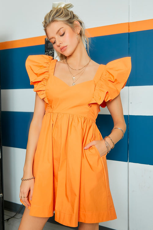 Go Team Dress - Tangerine