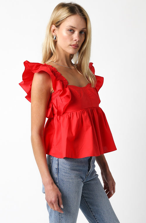 French Summer Top- Red