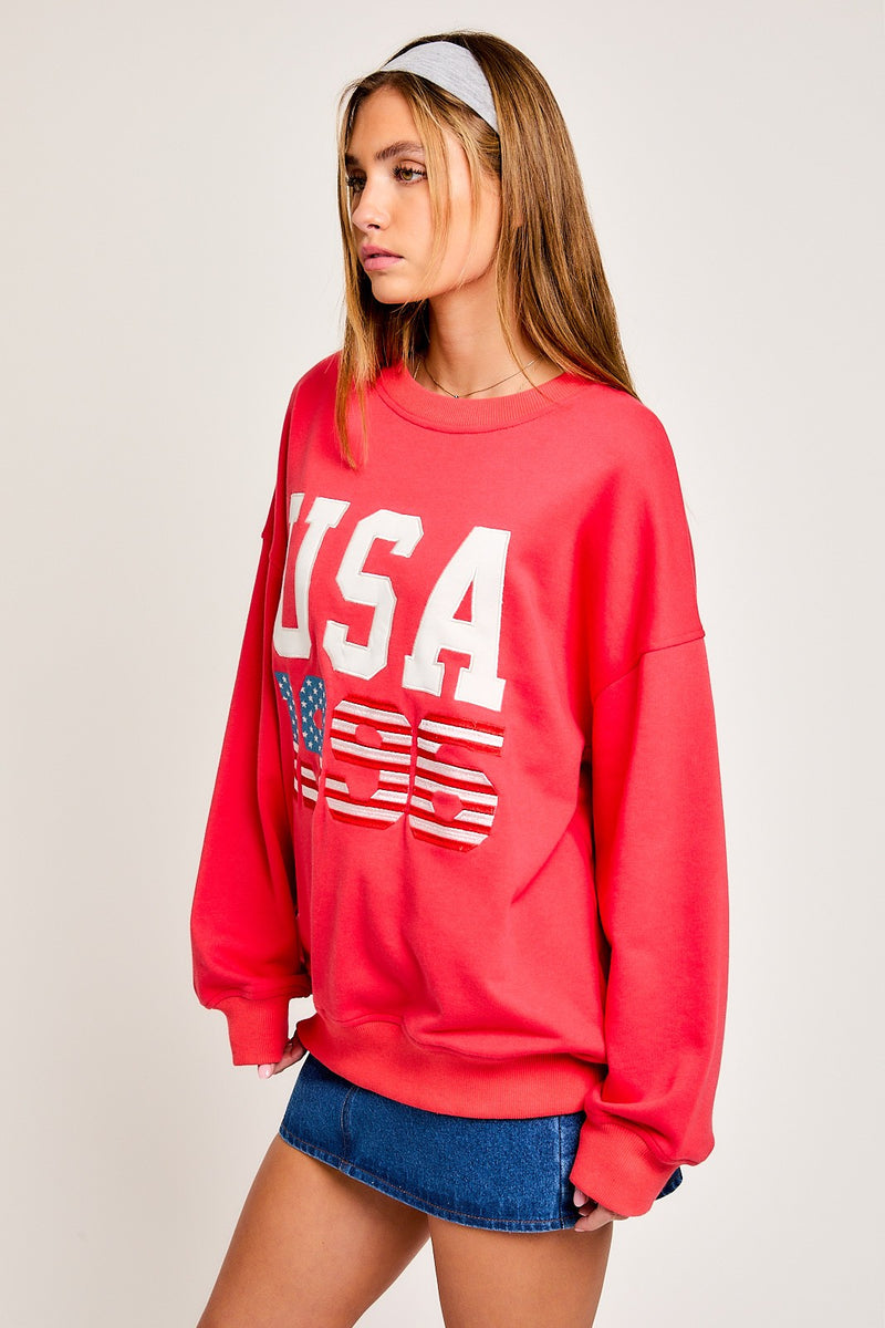 USA Sweatshirt - Red