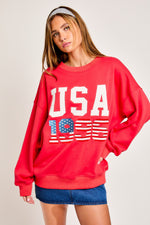 USA Sweatshirt - Red