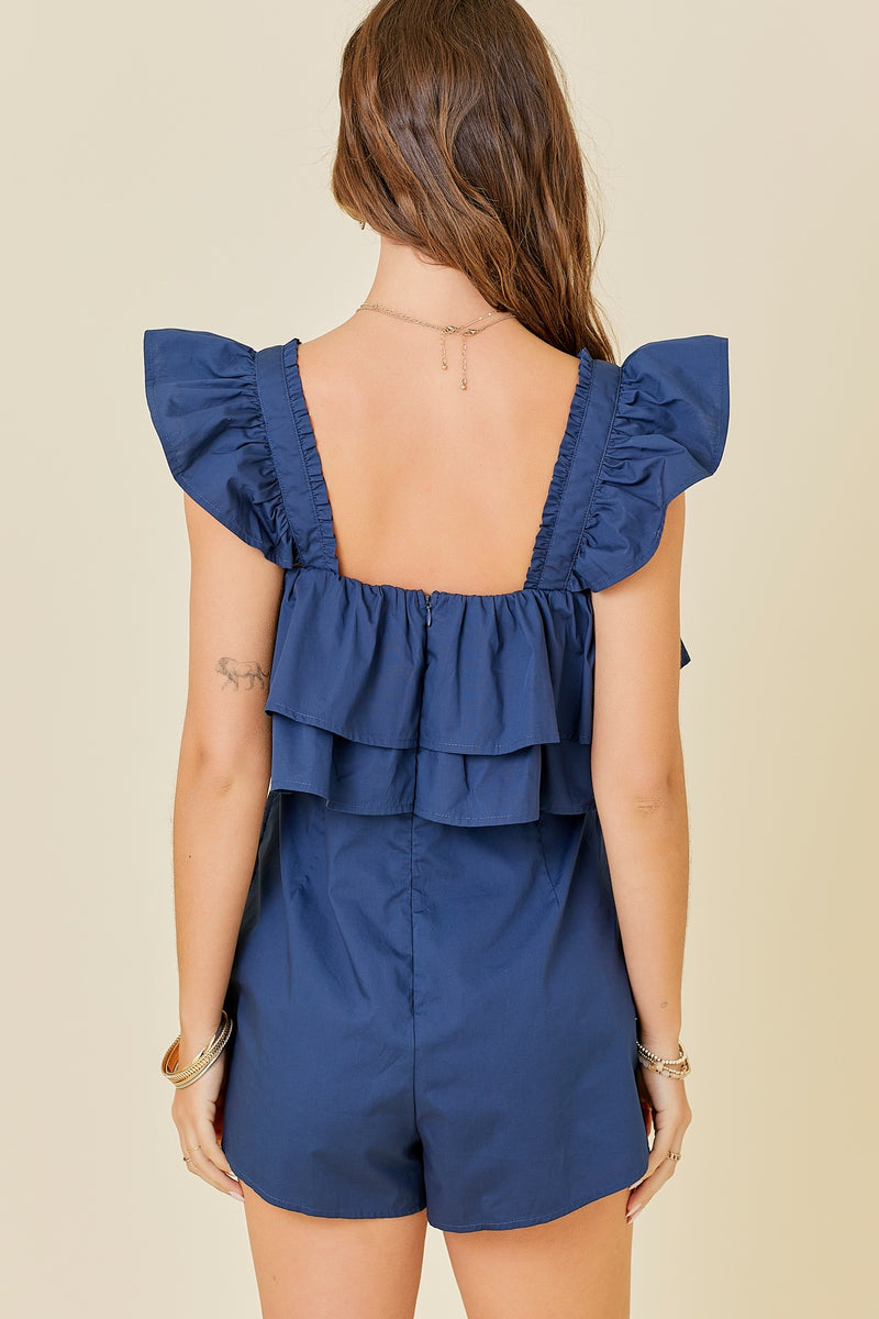 Fireworks Romper- Navy