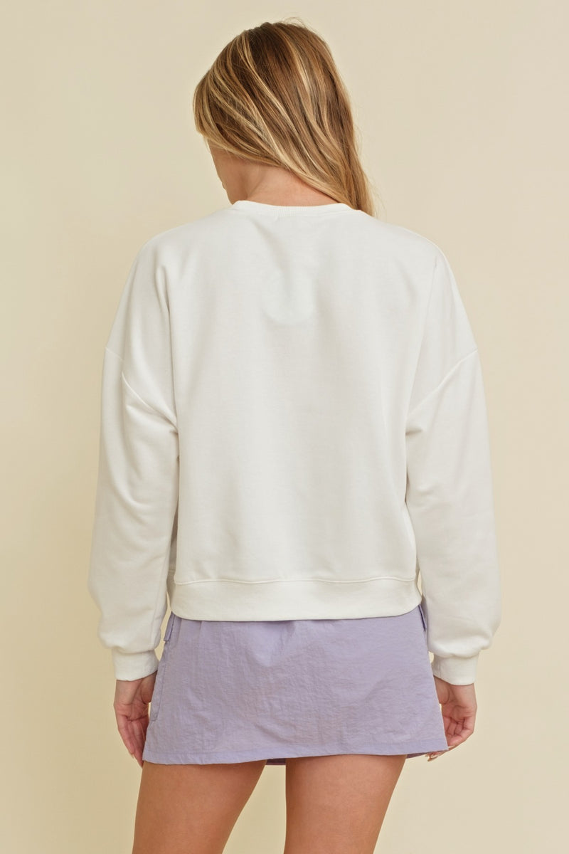 Bow Sweatshirt- Off White