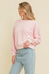 Bow Sweatshirt- Light Pink