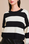 Stripe Sweater- Black Ivory