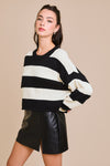 Stripe Sweater- Black Ivory