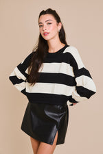 Stripe Sweater- Black Ivory