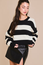 Stripe Sweater- Black Ivory