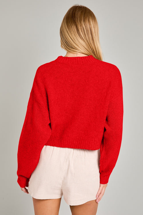 Perfect Bow Sweater- Red Ivory