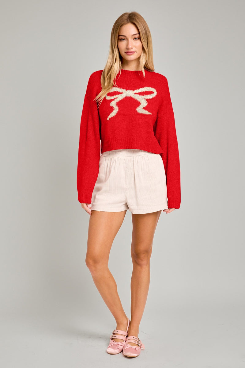 Ribbon Sweater- Red Ivory