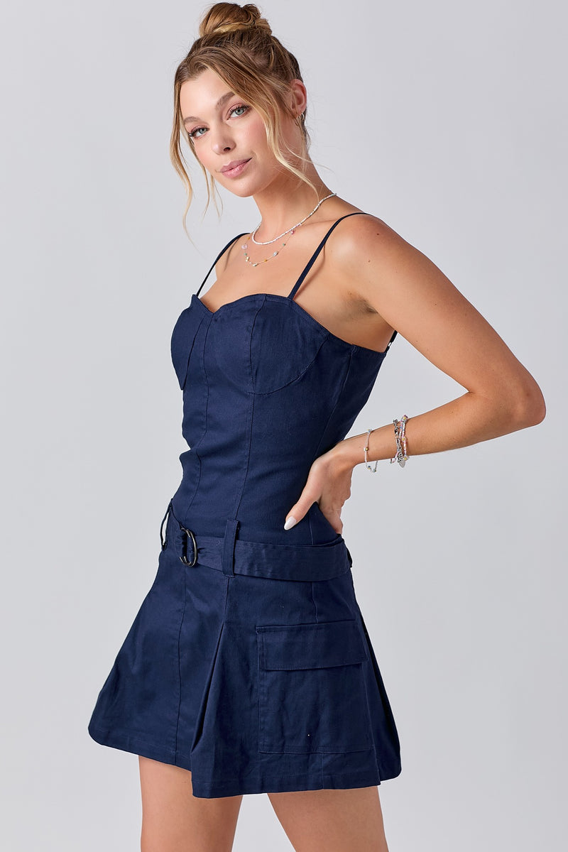 Don't Mind Me Dress- Navy