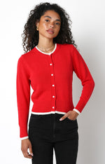 Cosmopolition Sweater- Red Cream