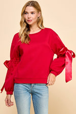 Bow Sweatshirt- Red