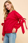 Bow Sweatshirt- Red