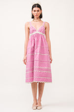 Jeanie Midi Dress- Pink