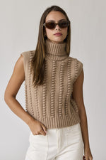 Taupe-less beach Top- taupe