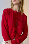 Bow Cardigan- Red