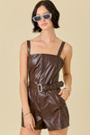 Just A Thought Romper- Dark Brown