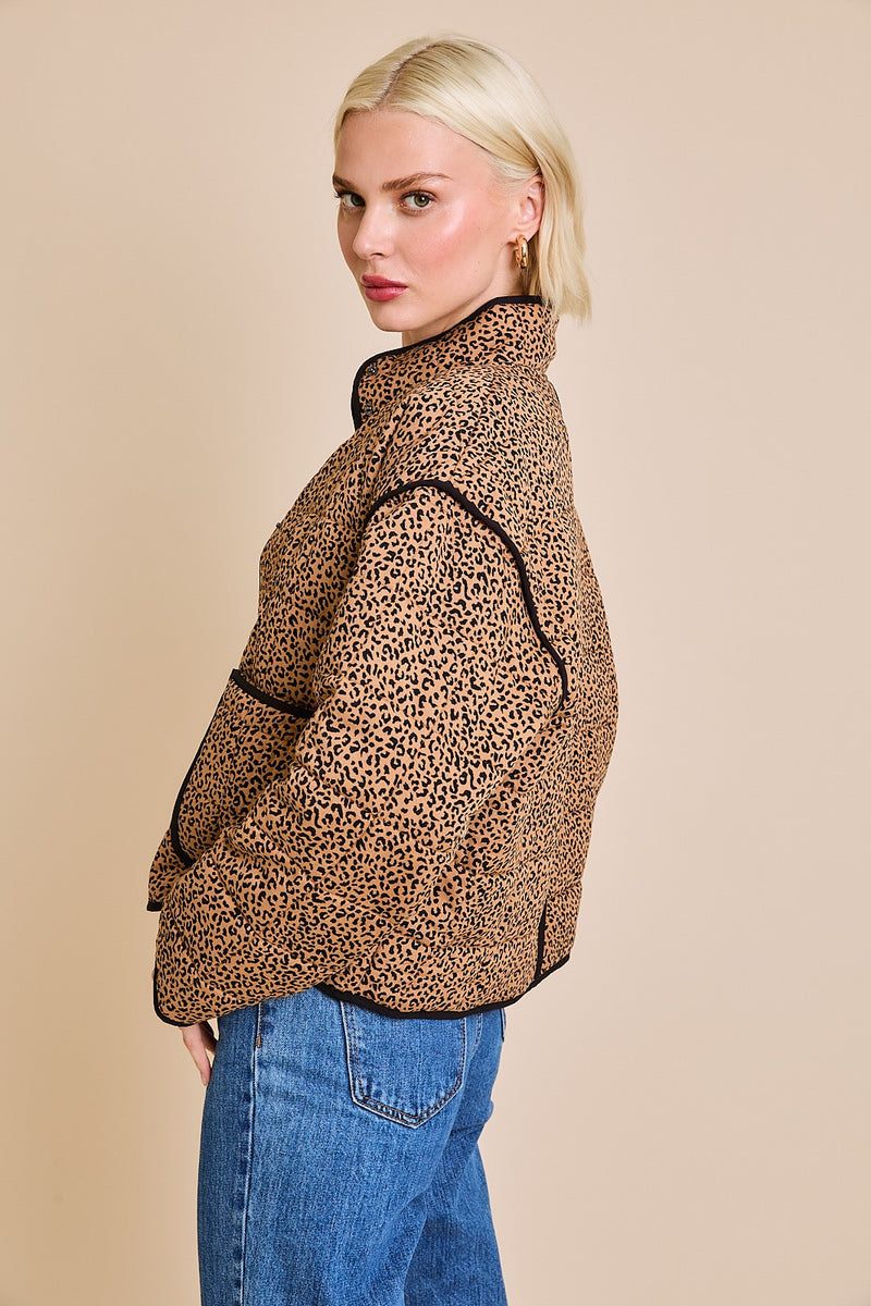 Into The Wild Jacket- Tan Black Animal