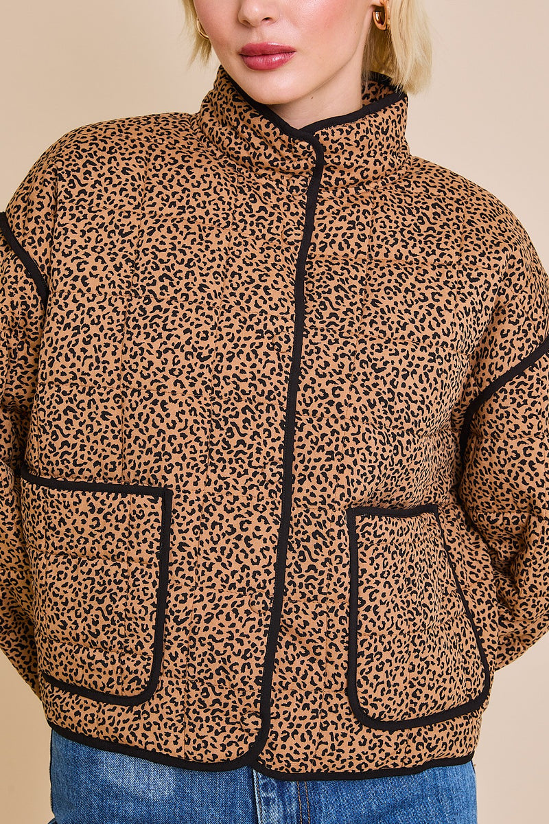 Into The Wild Jacket- Tan Black Animal