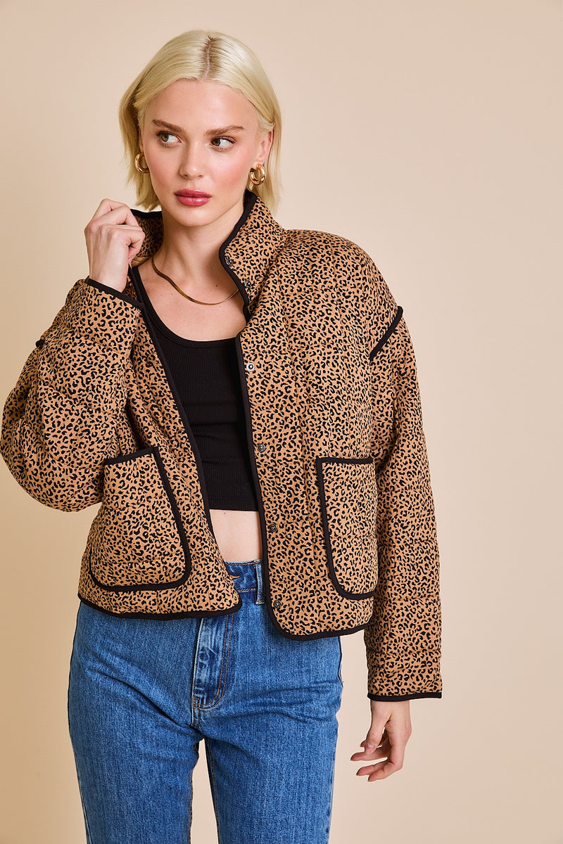 Into The Wild Jacket- Tan Black Animal