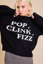 Pop, Clink, Fizz Sweater- Black