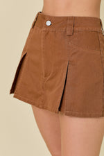 Say No More Skirt- Washed Brown