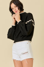 On My Way Sweater- Black/Ivory